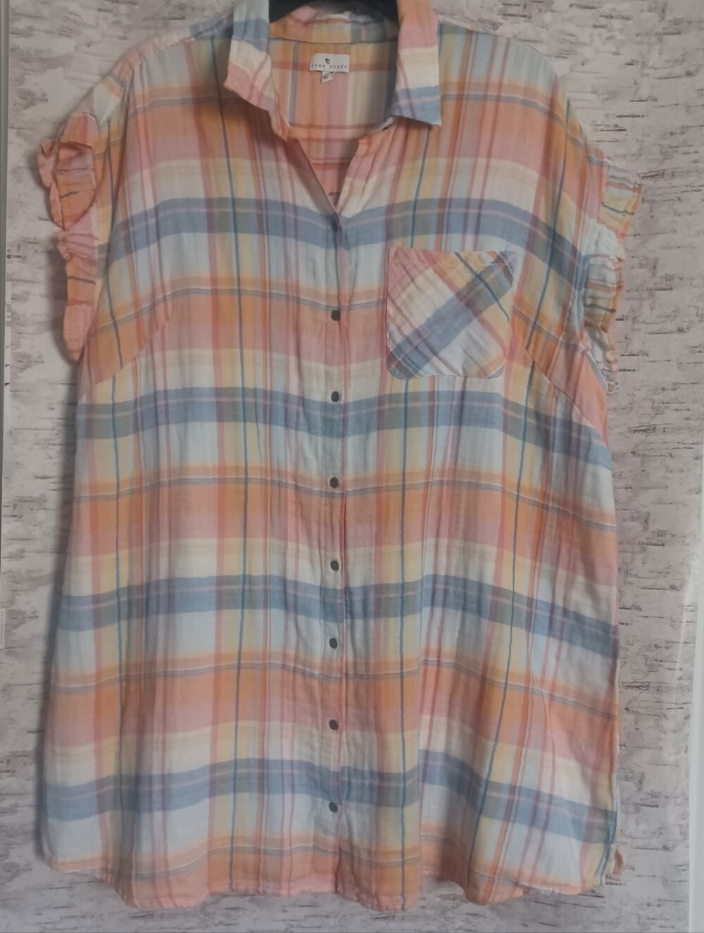 True Craft Mini Shirt Dress Sz 3X Plaid